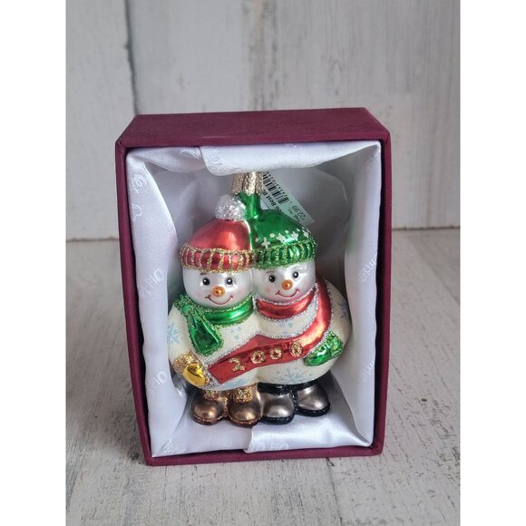 OWC best buddies 2000 snowman old world glass ornament Xmas - Picture 1 of 4